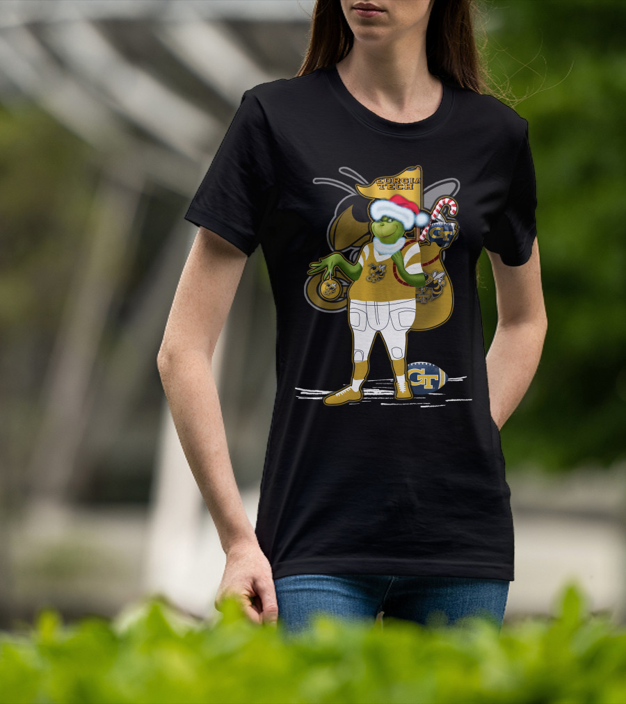 Grinchxmas Georgia Tech Yellow Jackets Holiday Cheer T-Shirt