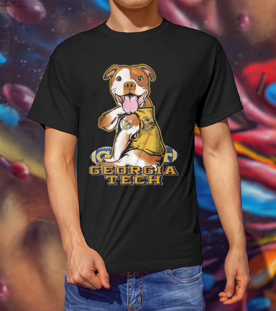 Georgia Tech Yellow Jackets Pitbull With Jacket T-Shirt