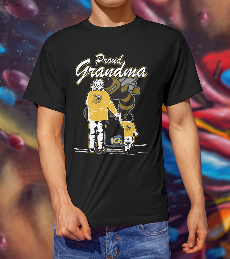 Proud Grandma Georgia Tech Yellow Jackets Buzz Football T-Shirt