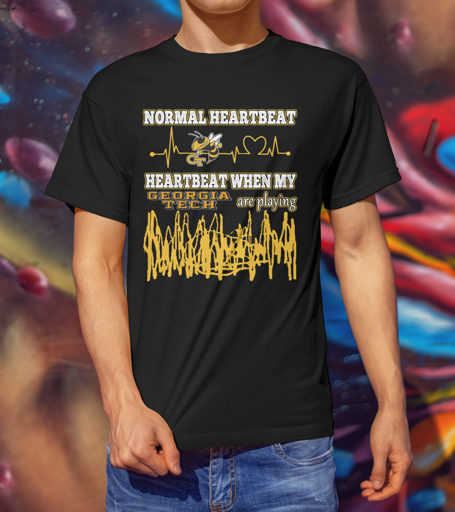 Normal Heartbeat Heartbeat When My Georgia Tech Are Playing T-Shirt