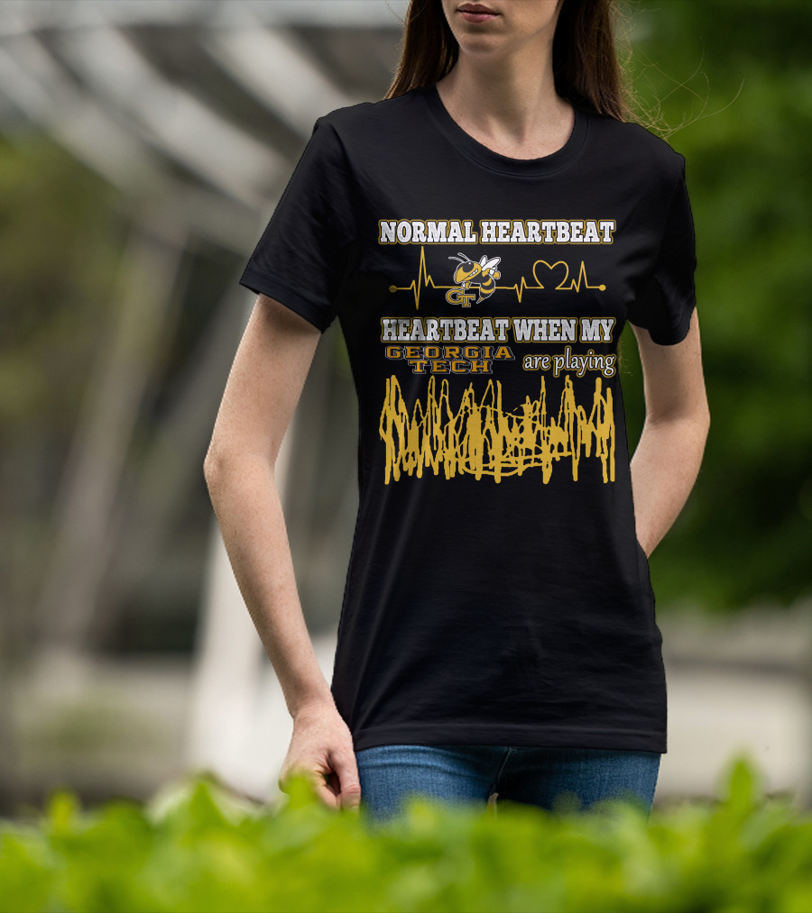 Normal Heartbeat Heartbeat When My Georgia Tech Are Playing T-Shirt