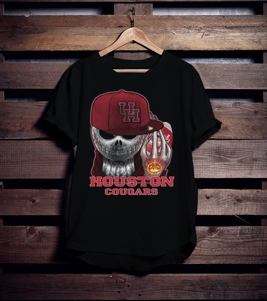 Houston Cougars Jackskull Halloween Spirit T-Shirt
