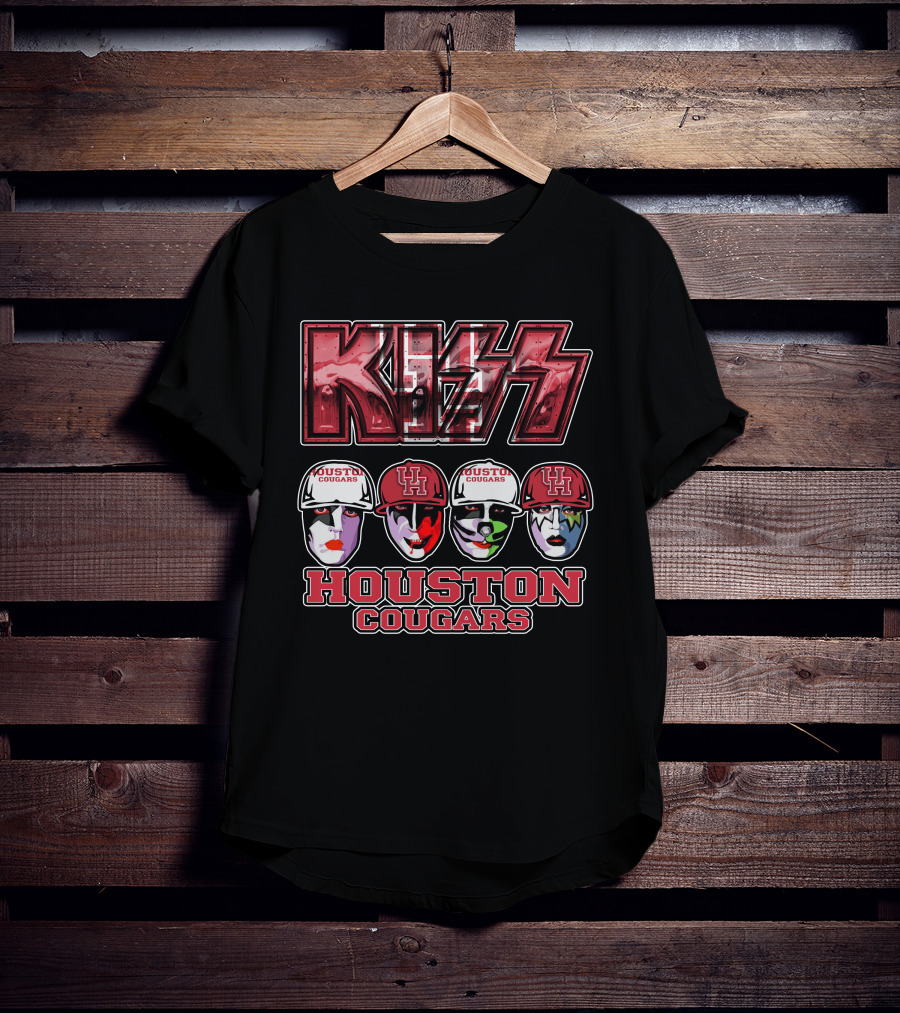 Kiss Houston Cougars Faces Mascot T-Shirt