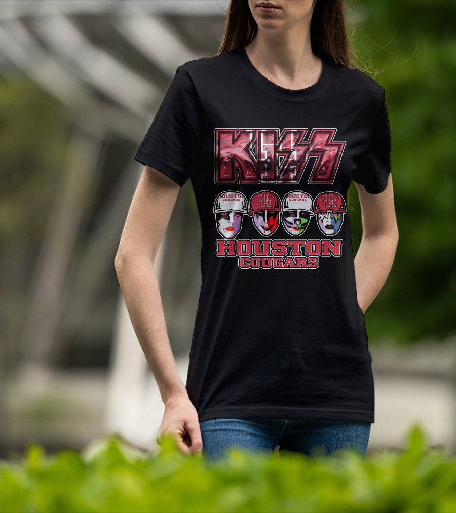 Kiss Houston Cougars Faces Mascot T-Shirt