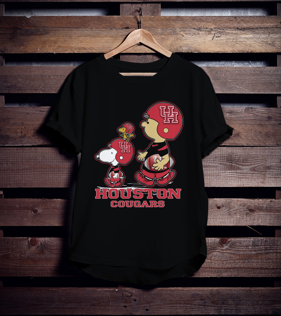 Snpfootball Houston Cougars Uh Helmets And Football Characters T-Shirt