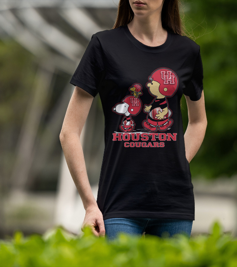 Snpfootball Houston Cougars Uh Helmets And Football Characters T-Shirt