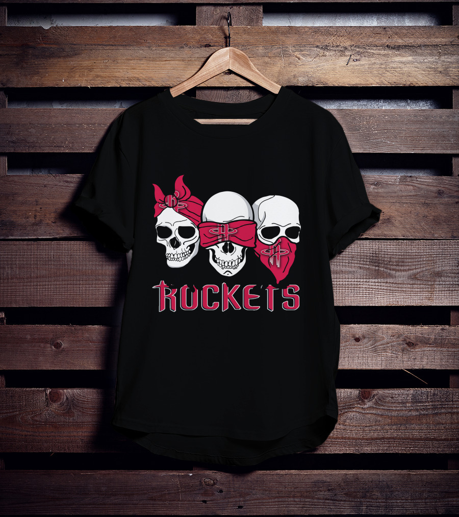 Houston Rockets Skull Trio With Bandanas T-Shirt