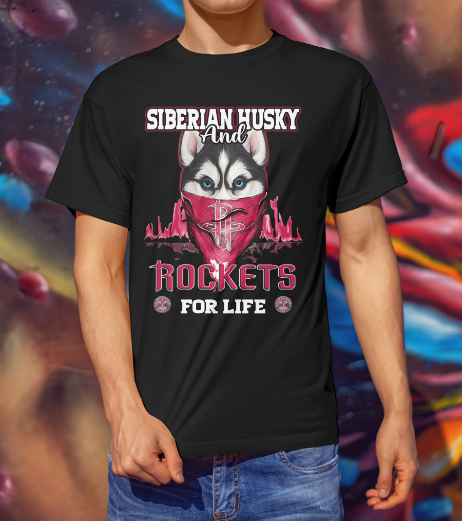 Siberian Husky And Rockets For Life T-Shirt