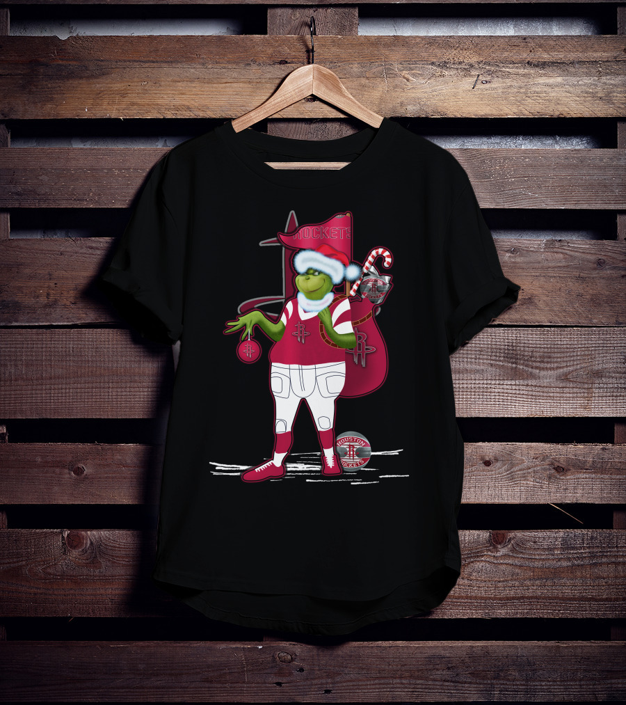 Grinchxmas Houston Rockets Holiday Santa Basketball T-Shirt