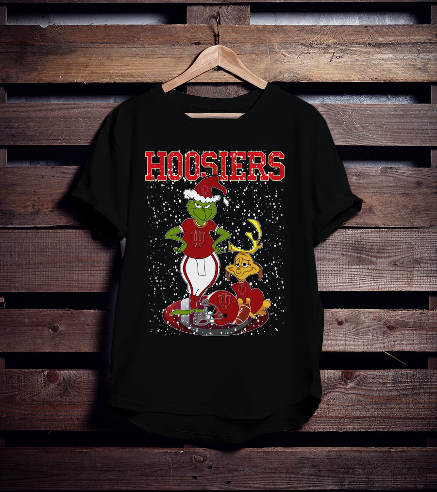 Hoosiers Grinchxmas Indiana Football Holiday Max Snowflakes T-Shirt