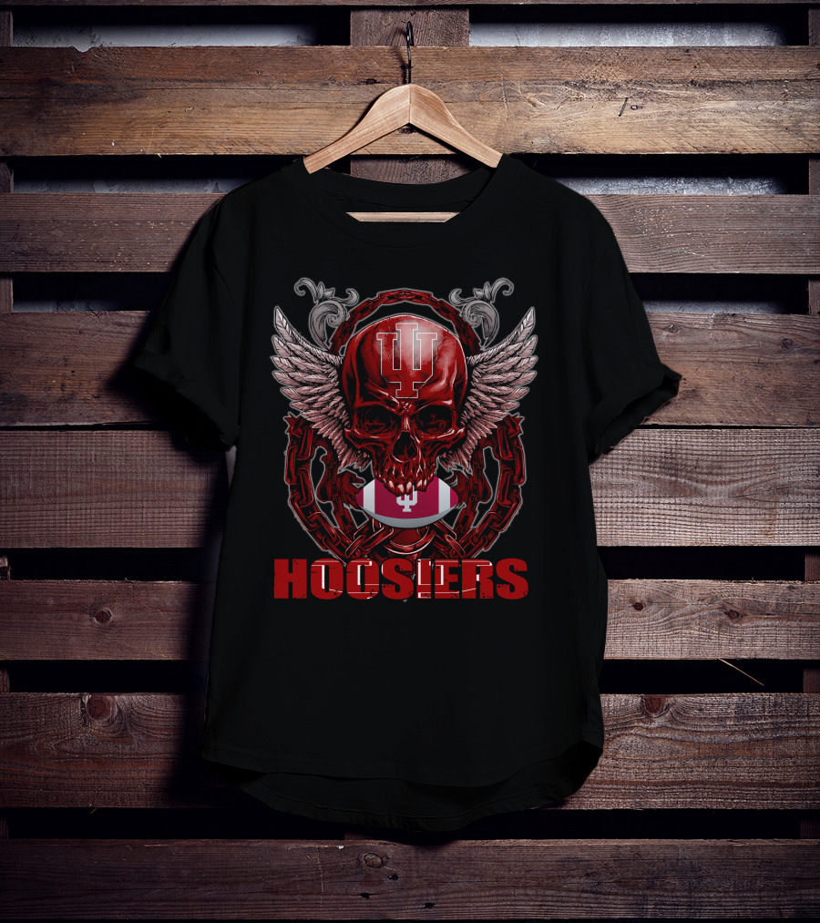 Indiana Hoosiers Winged Skull Emblem T-Shirt