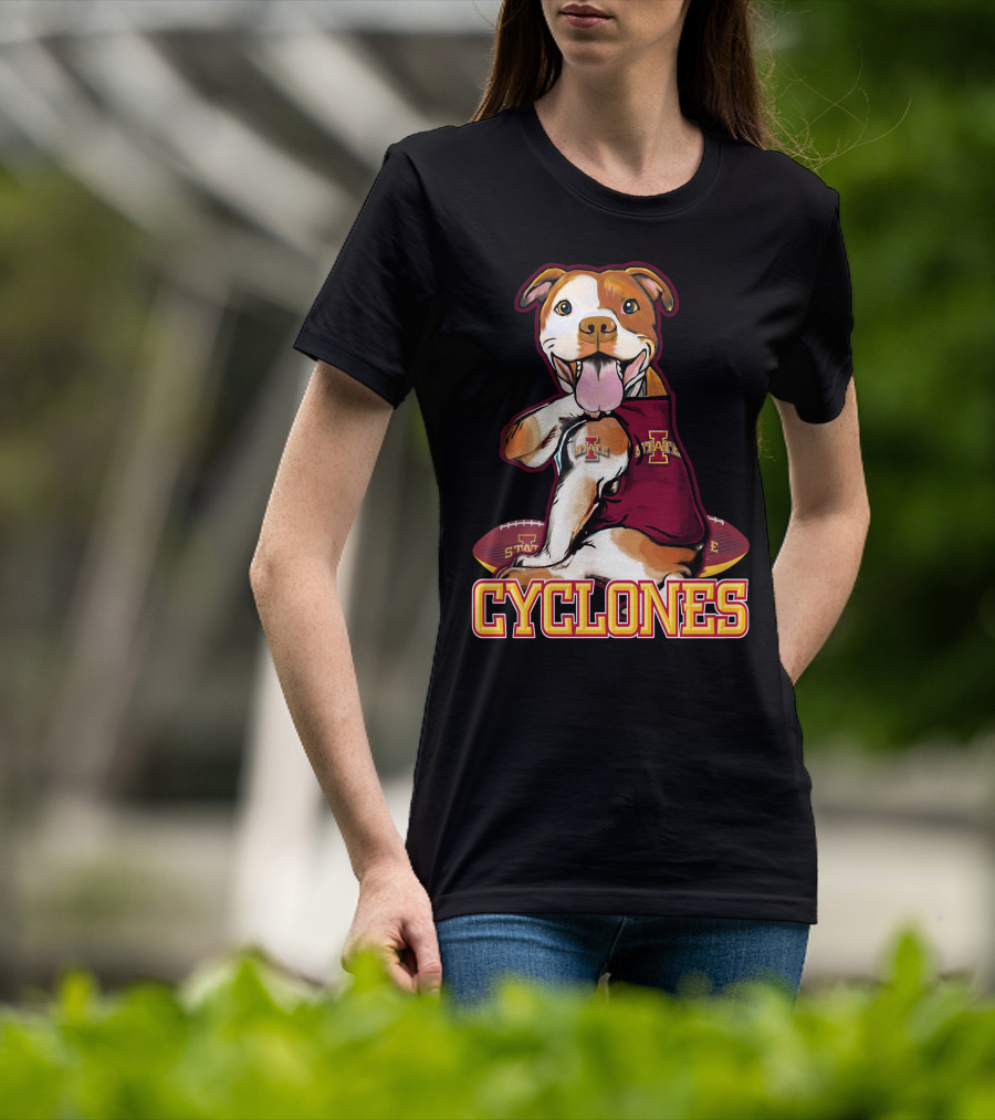 Iowa State Cyclones Pitbull With Football And Tattoos T-Shirt