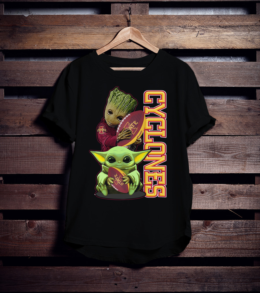 Cyclones Grzd Iowa State Football Groot Yoda Combo T-Shirt