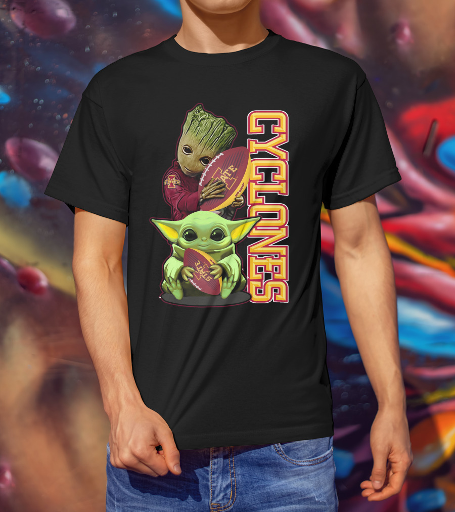 Cyclones Grzd Iowa State Football Groot Yoda Combo T-Shirt