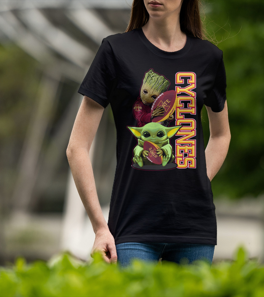 Cyclones Grzd Iowa State Football Groot Yoda Combo T-Shirt