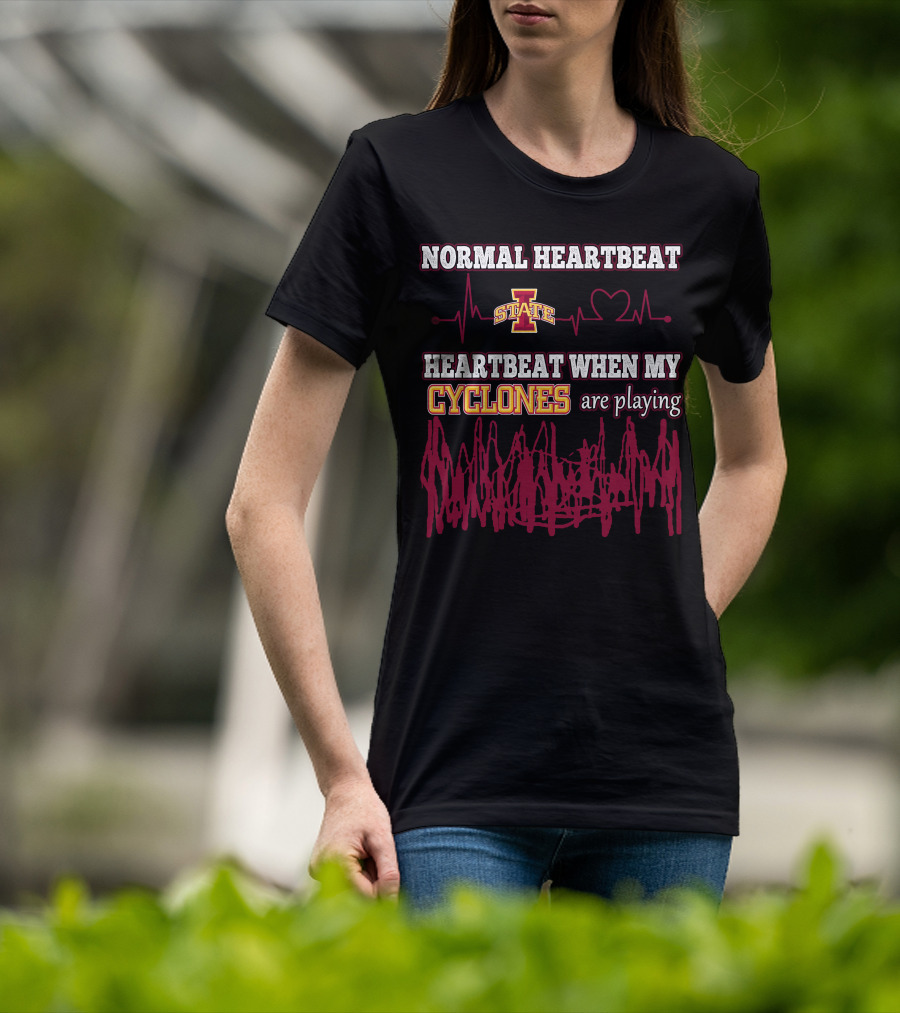 Normal Heartbeat Iowa State Heartbeat When My Cyclones Are Playing T-Shirt