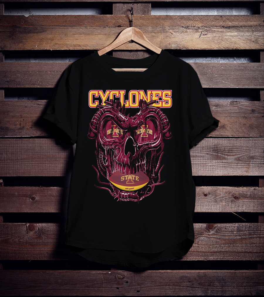 Cyclones Dragonskull Iowa State X Cyclones Football Helmet Skulls T-Shirt