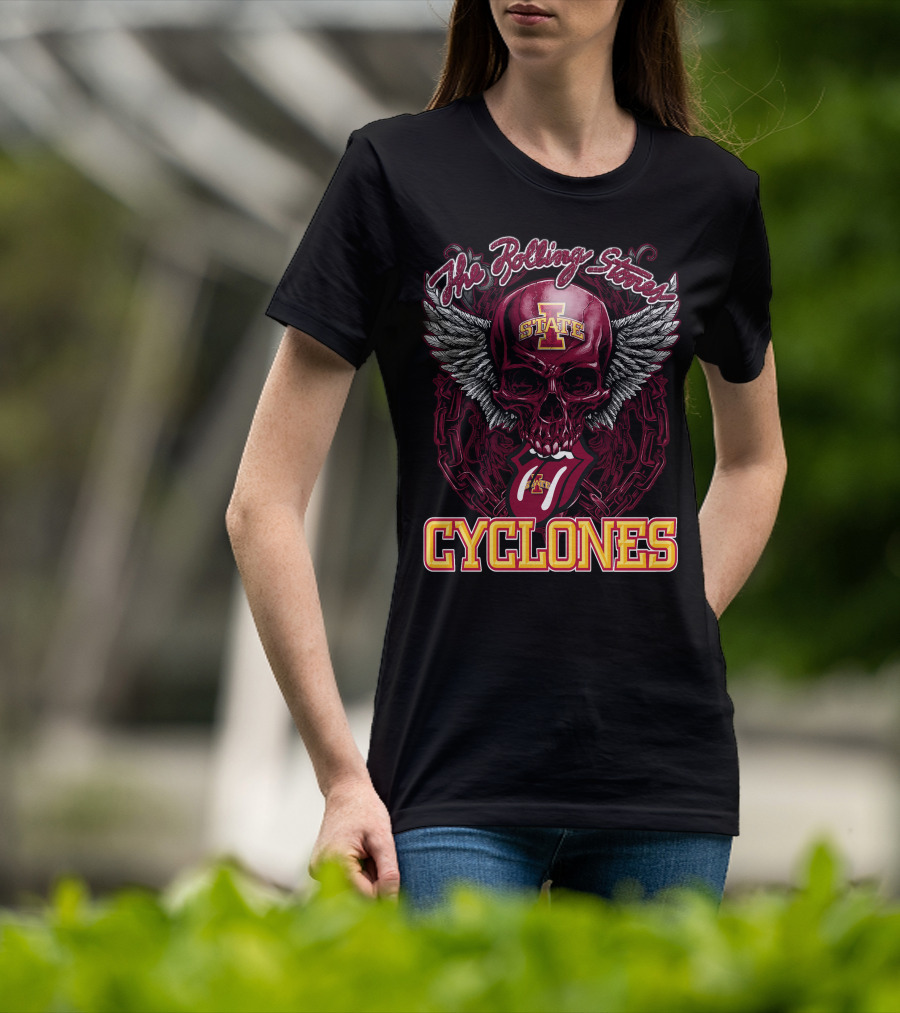 The Rolling Stones Iowa State Cyclones Skull Winged Tongue T-Shirt
