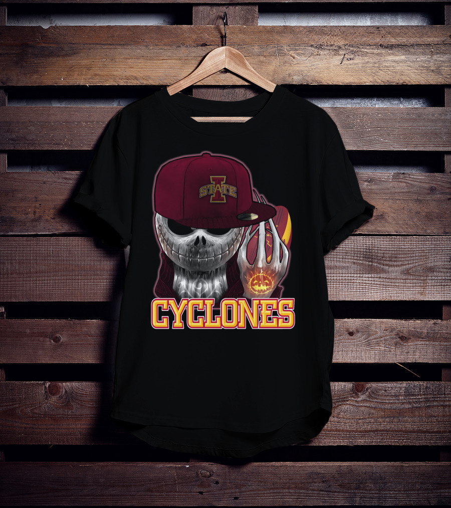 Jackskull Cyclones Iowa State Football Halloween Skull T-Shirt
