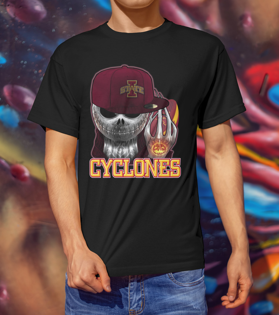 Jackskull Cyclones Iowa State Football Halloween Skull T-Shirt