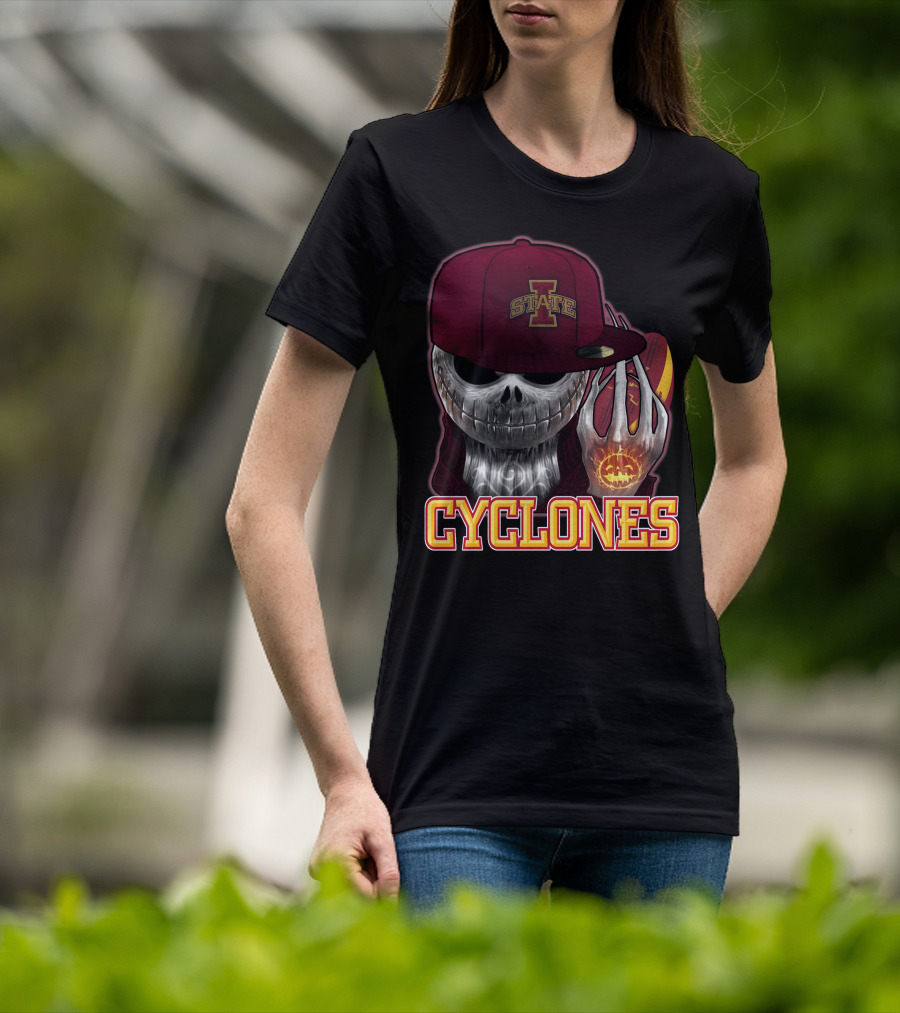 Jackskull Cyclones Iowa State Football Halloween Skull T-Shirt