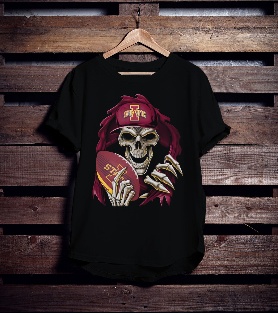 Iowa State Cyclones Skull Football Fan T-Shirt