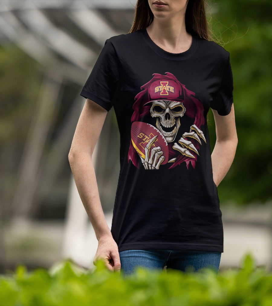 Iowa State Cyclones Skull Football Fan T-Shirt