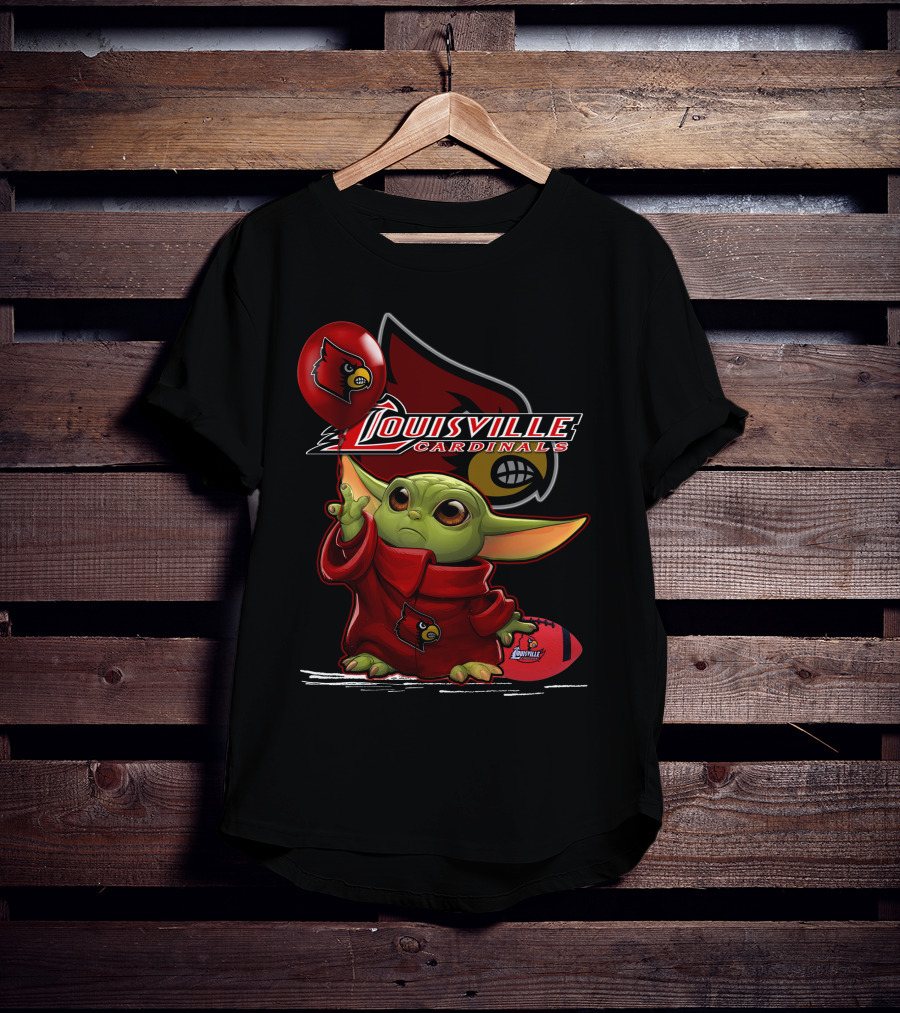 Louisville Cardinals Yoda Balloon Football T-Shirt