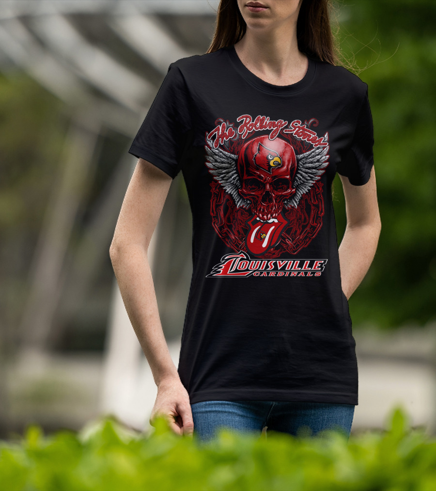 The Rolling Stones Louisville Cardinals Skull With Wings And Tongue T-Shirt