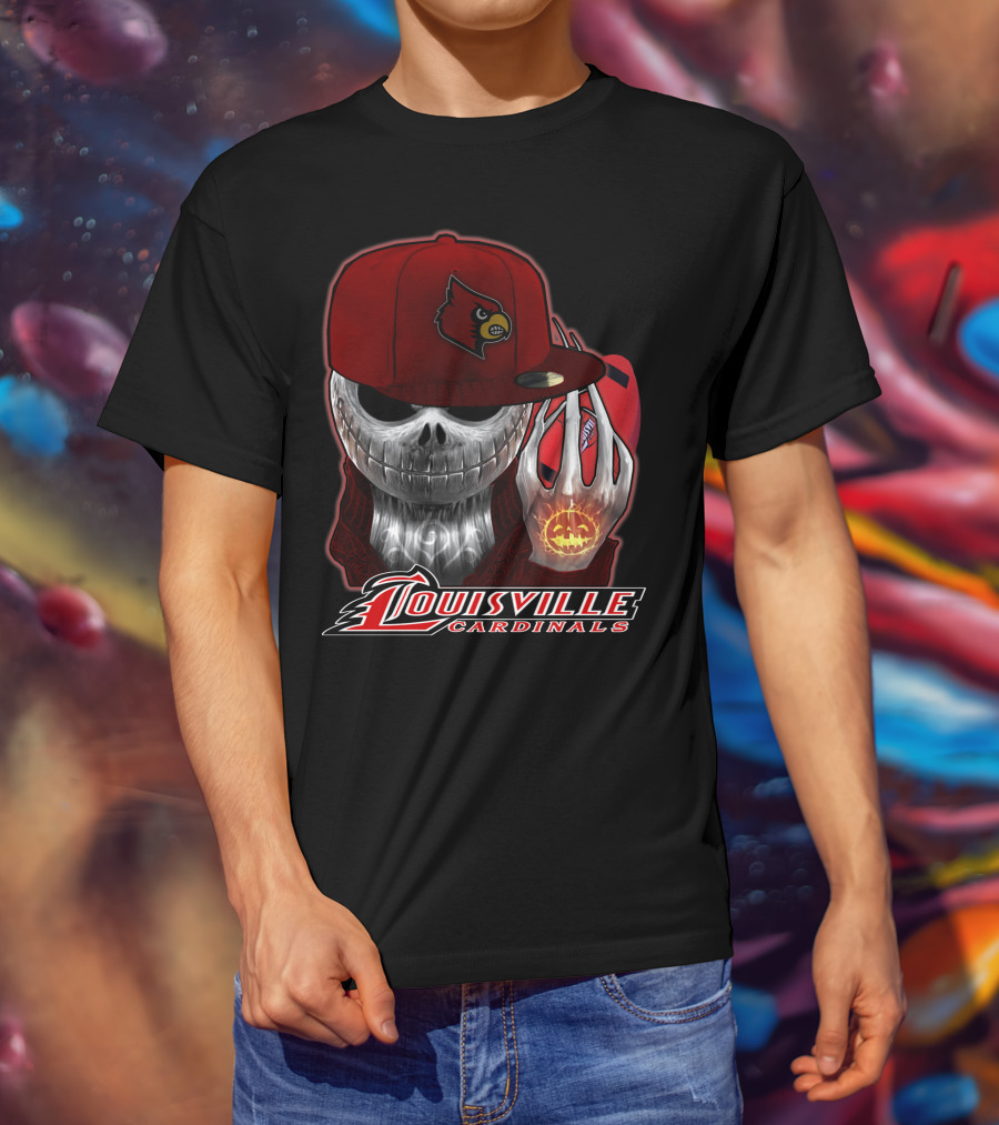 Jackskull Louisville Cardinals Halloween Pumpkin T-Shirt