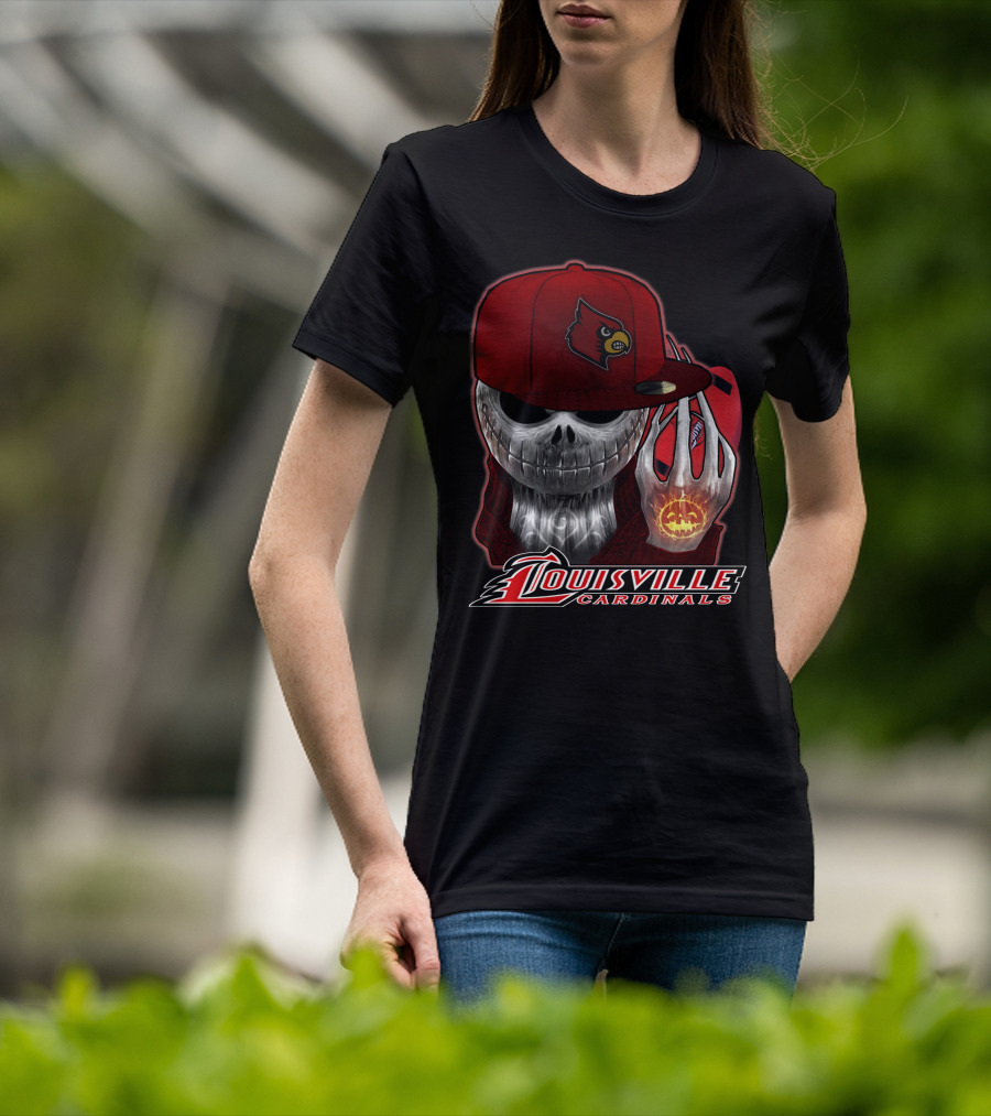 Jackskull Louisville Cardinals Halloween Pumpkin T-Shirt