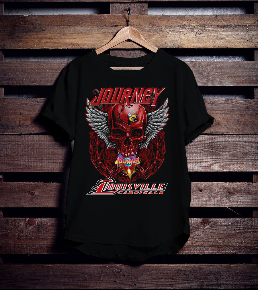 Journey Louisville Cardinals Skull Wings T-Shirt