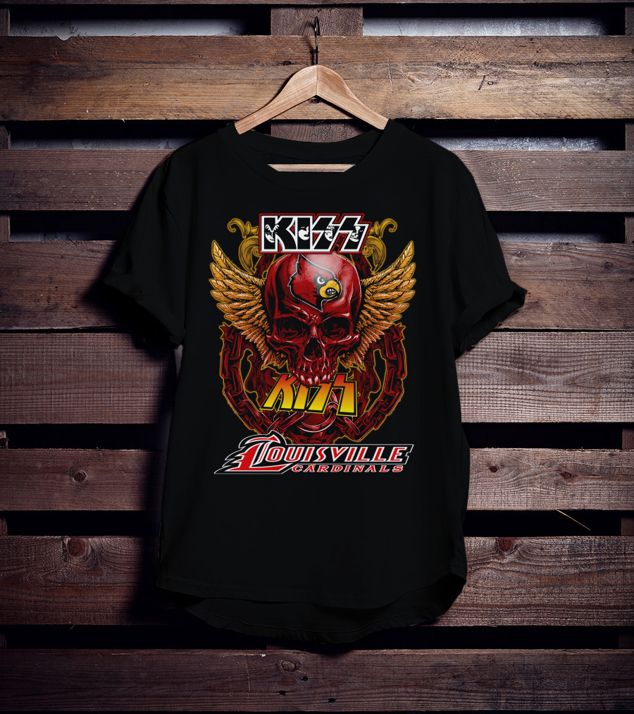 KISS Louisville Cardinals Skull Wings T-Shirt