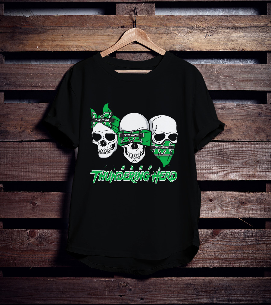 Thundering Herd Three Skull M Marshall The Herd T-Shirt