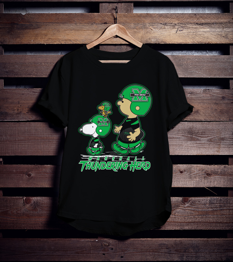 Marshall Thundering Herd Football Cartoon Characters T-Shirt
