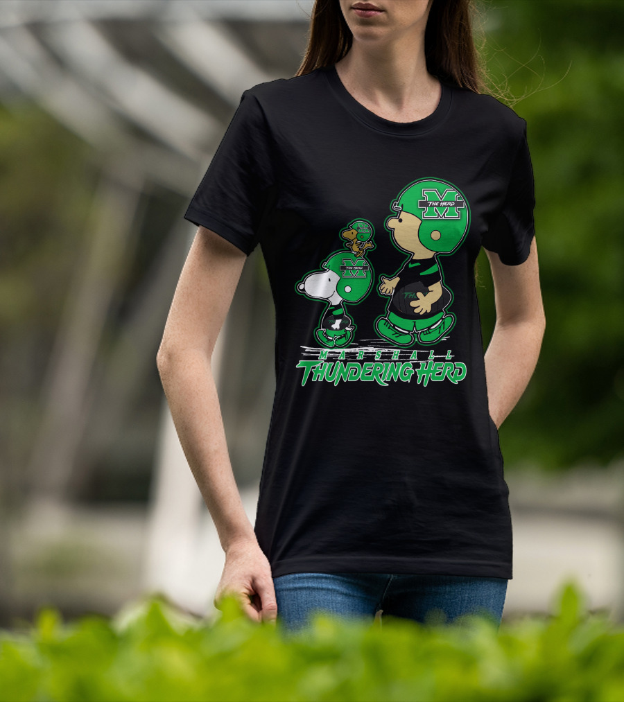 Marshall Thundering Herd Football Cartoon Characters T-Shirt