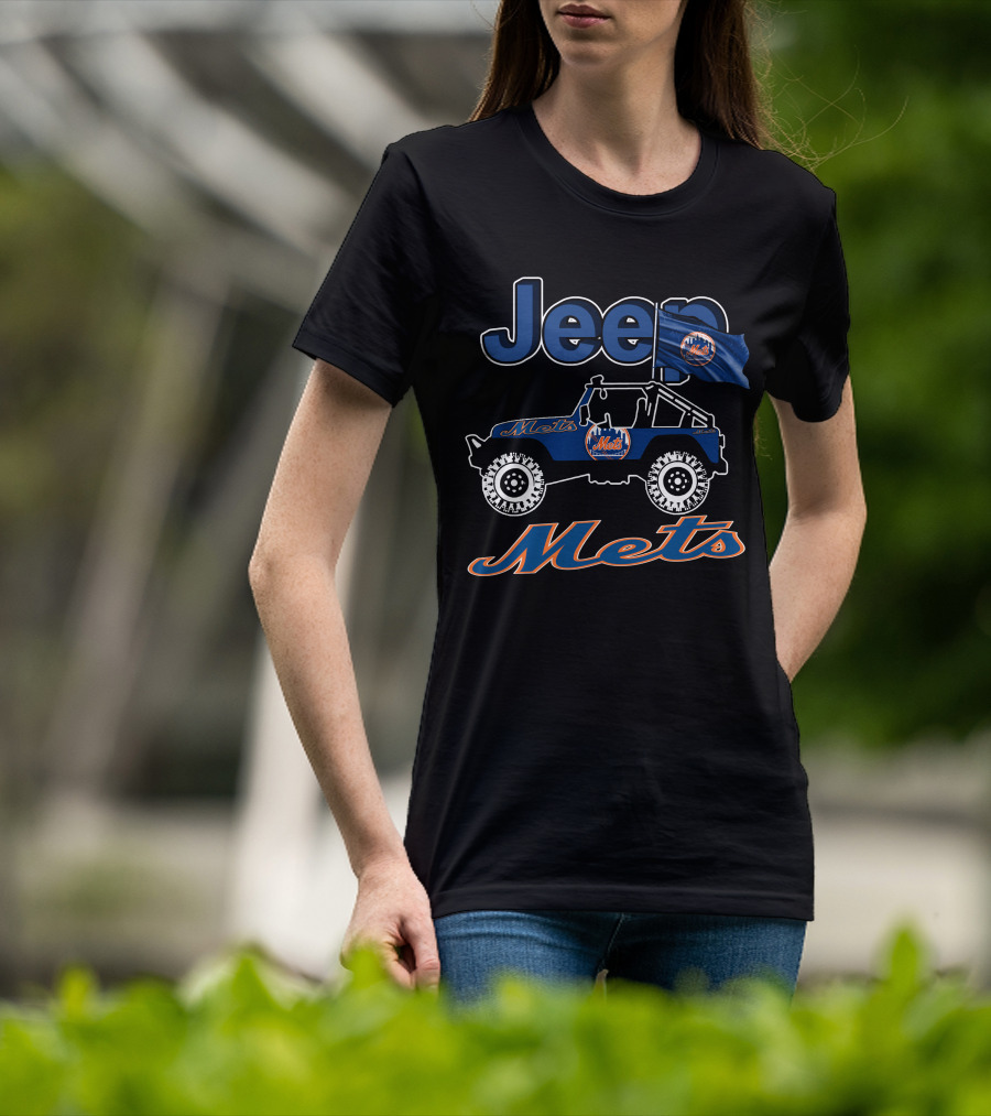 Jeep New York Mets Logo Offroad Fan Gear T-Shirt