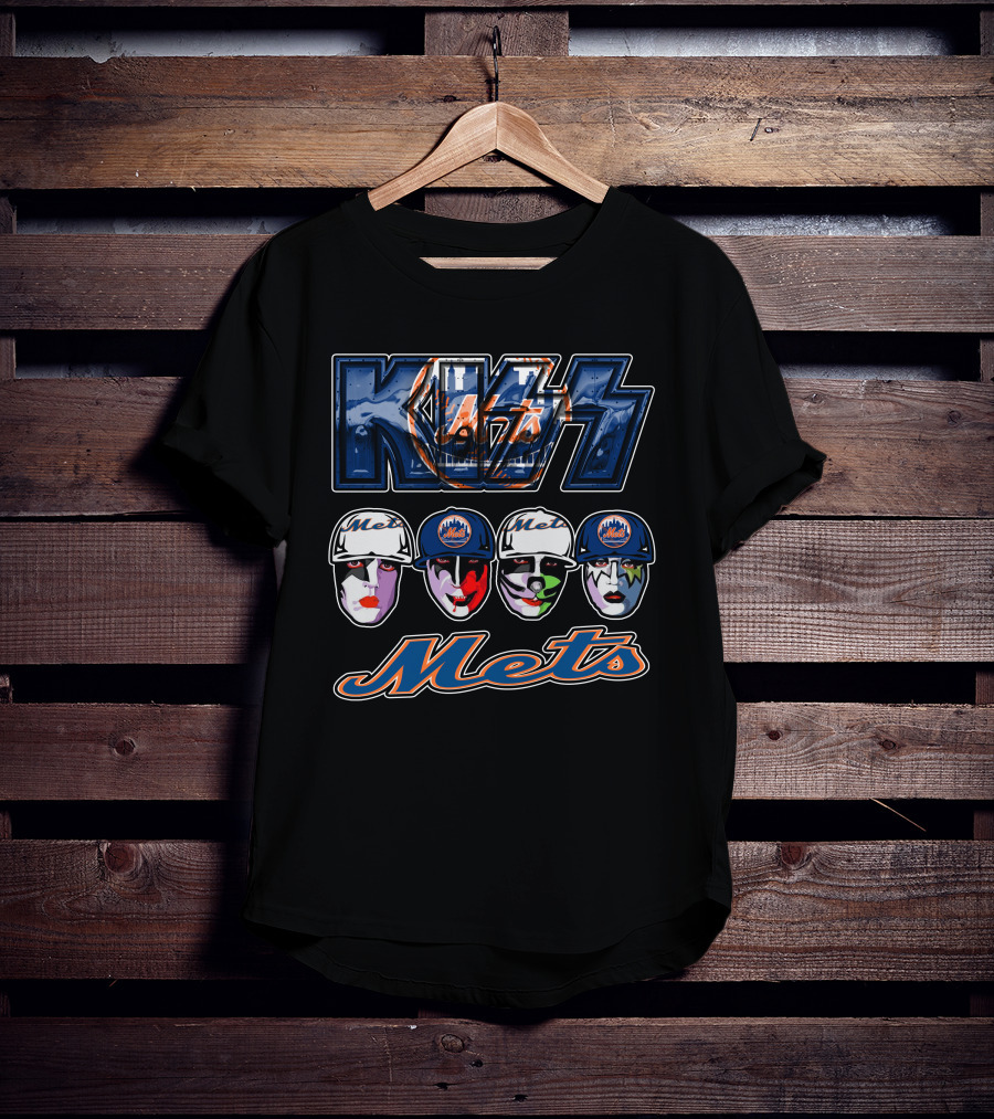 Kiss New York Mets Face Paint Baseball T-Shirt