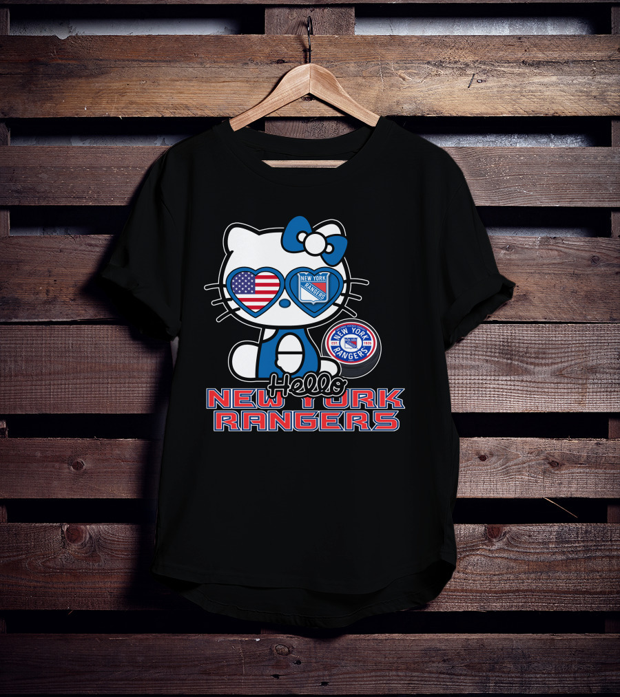 Hellokitty New York Rangers American Flag Heart Eyes T-Shirt