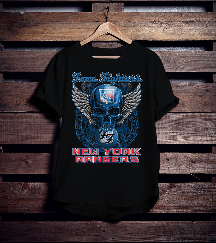 Foo Fighters New York Rangers Skull Wings T-Shirt