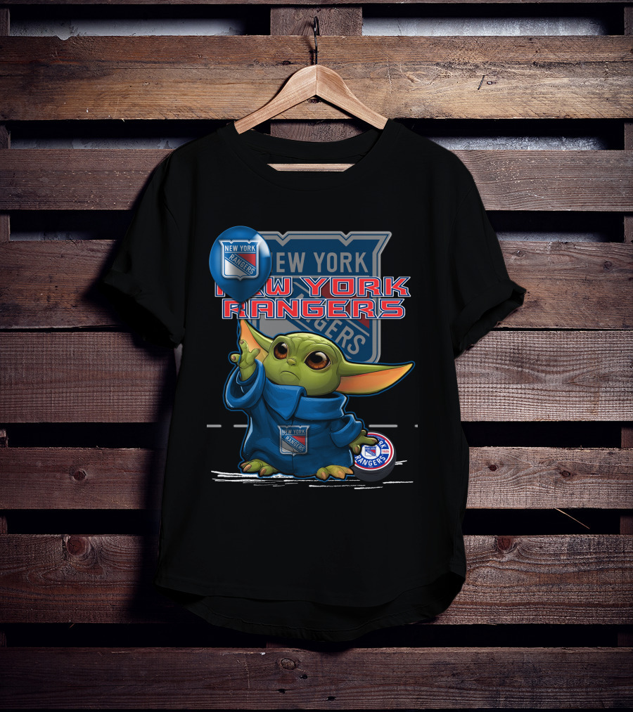 New York Rangers Yoda With Balloon T-Shirt