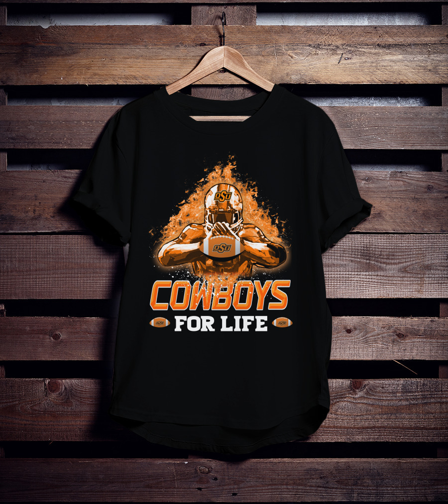 OSU Cowboys For Life Football T-Shirt