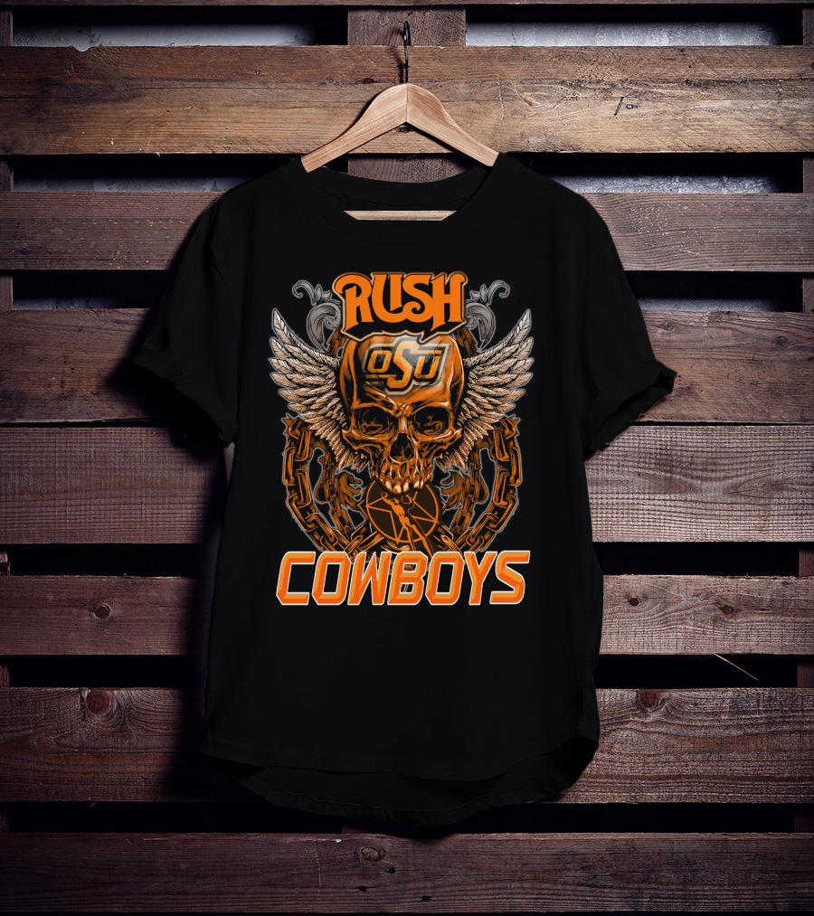 Rush OSU Cowboys Winged Skull T-Shirt