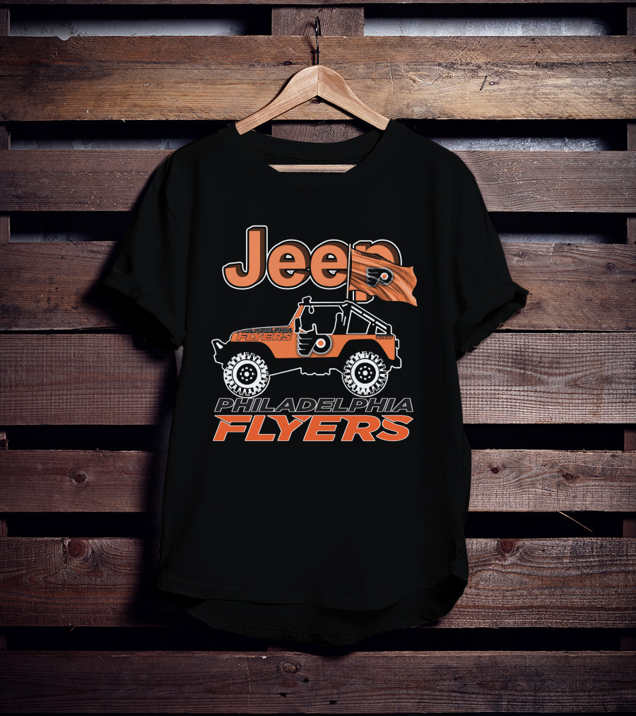Jeep Philadelphia Flyers Off-Road Adventure Enthusiasts Fan Gear T-Shirt