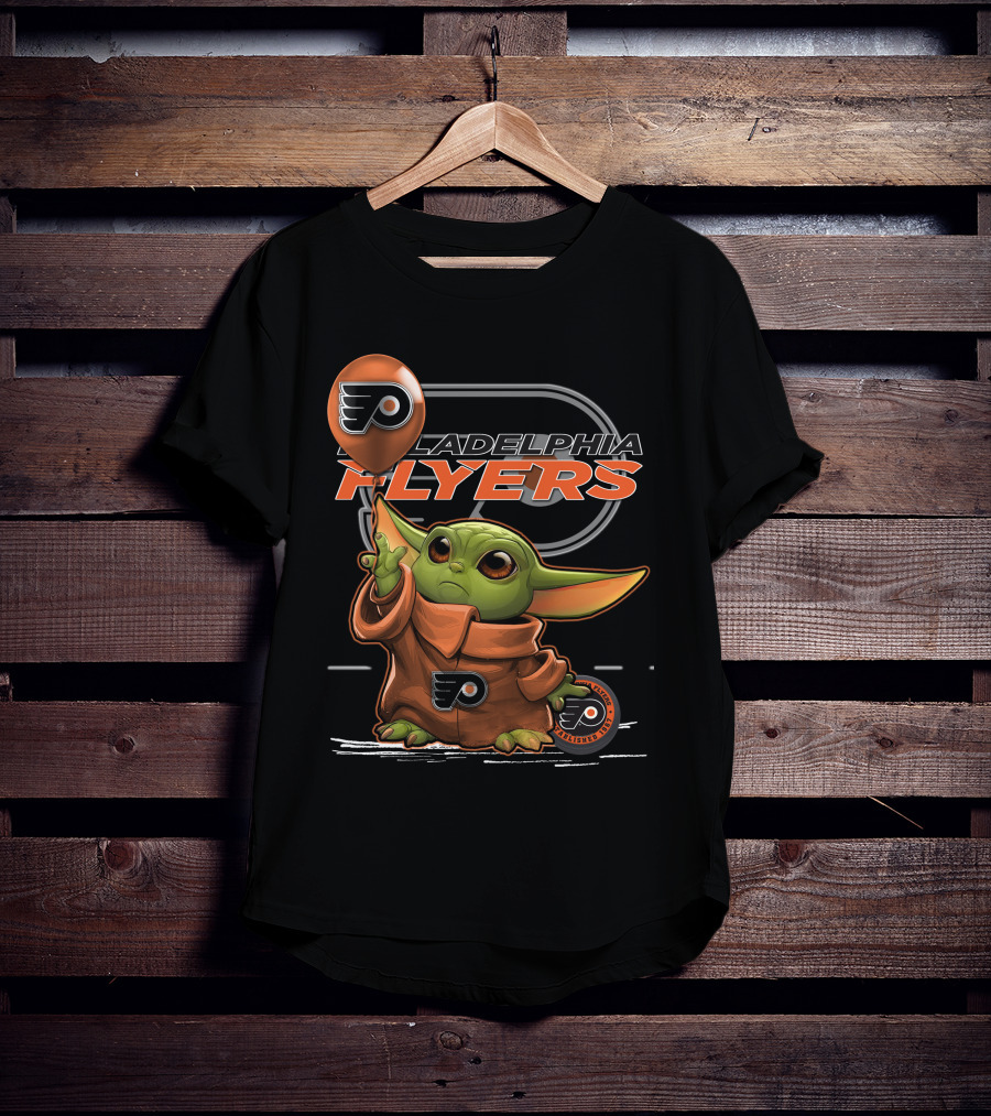 Yoda With Philadelphia Flyers T-Shirt