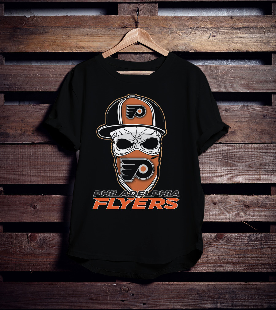Philadelphia Flyers Skull Mask And Cap T-Shirt