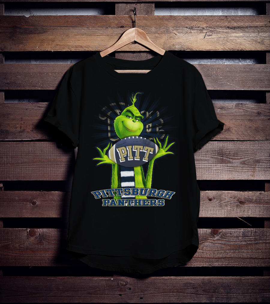 Grinch Holding Pitt Football Pittsburgh Panthers T-Shirt