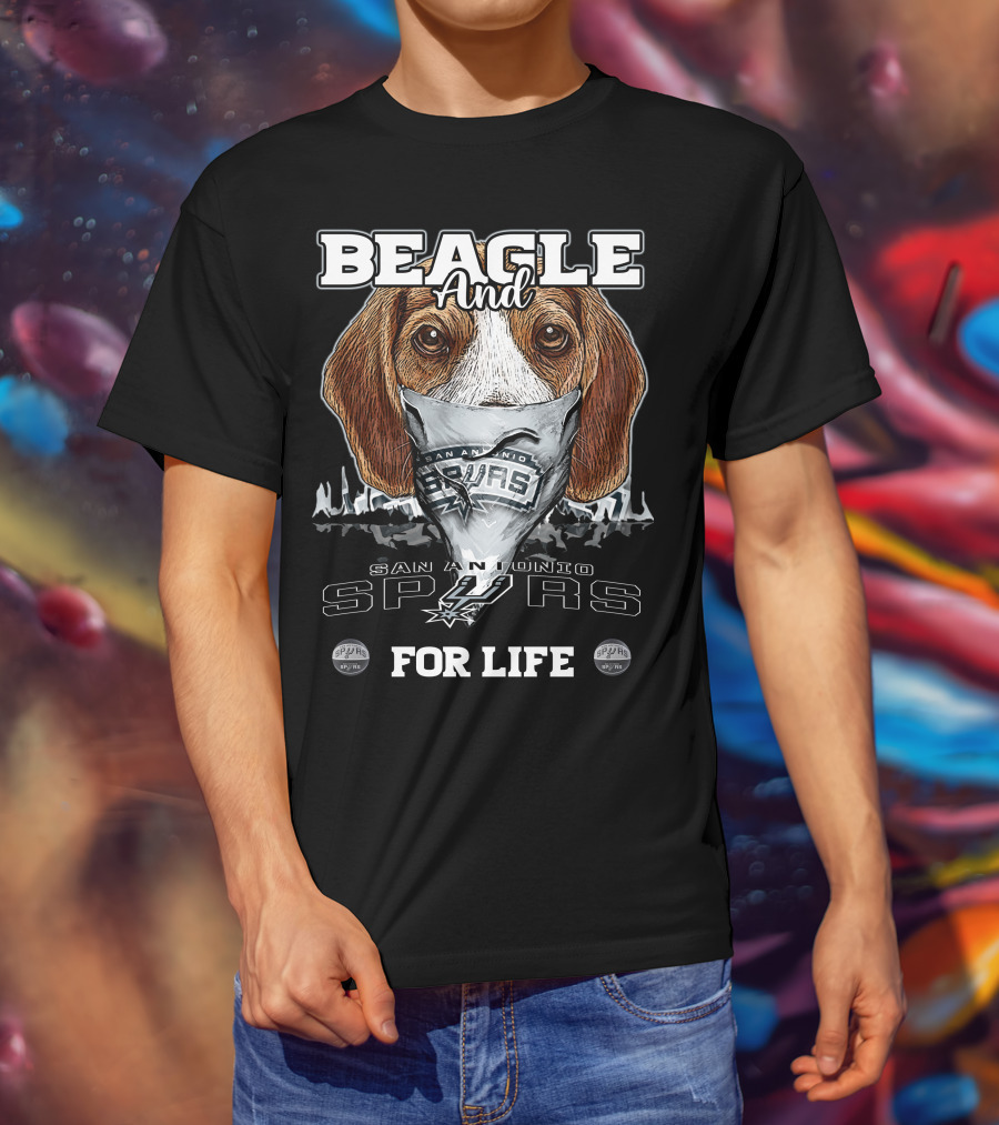 Beagle And San Antonio Spurs For Life T-Shirt