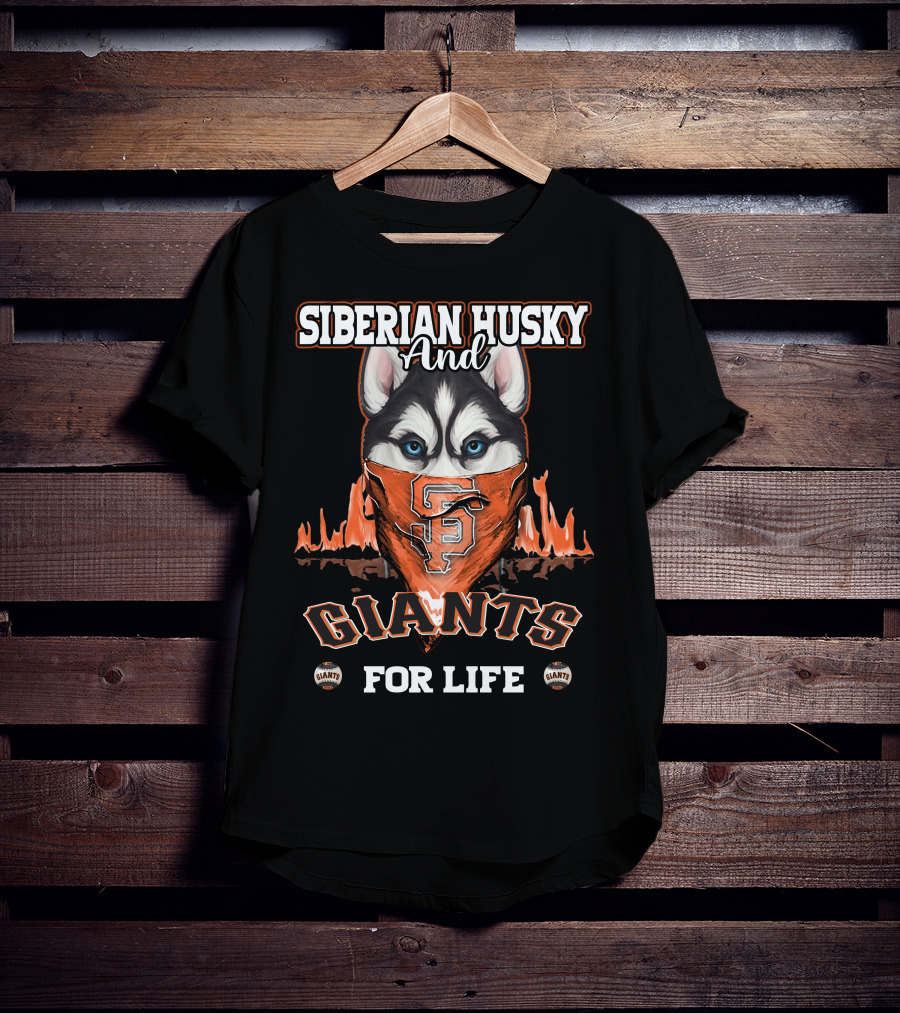 Siberian Husky And Giants For Life T-Shirt