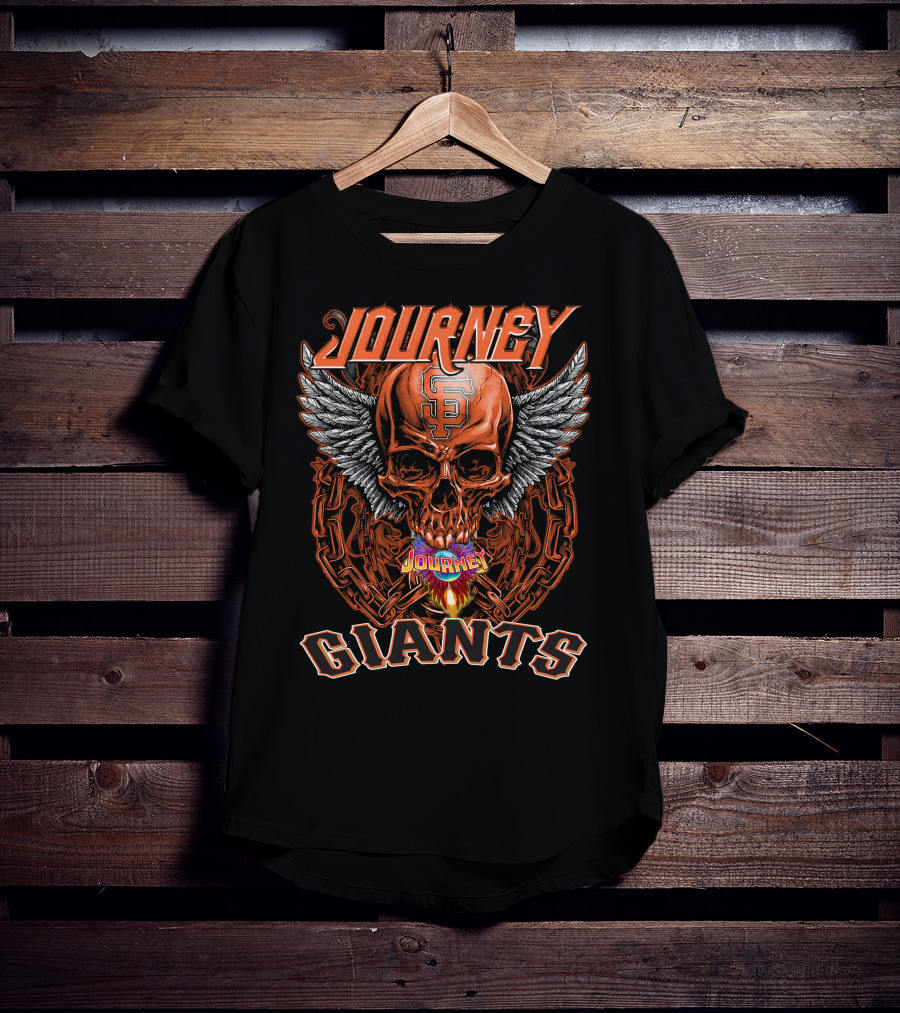 Journey Giants Skull With Wings And SF T-Shirt